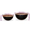 vidaXL Coffee Table Set 2 Pieces Solid Reclaimed Wood Black Bowl Shape