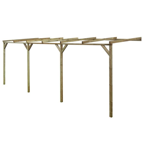 vidaXL B-Stock Lean-To Pergola 2x6x2.2 m Impregnated Solid Wood Pine