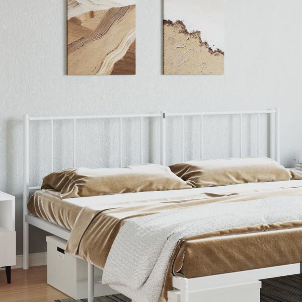 vidaXL Metal Headboard White 193 cm