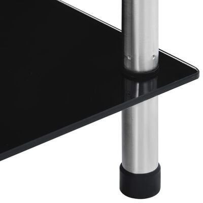 vidaXL 5-Tier Shelf Black 40x40x130 cm Tempered Glass