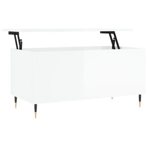 vidaXL Coffee Table High Gloss White 90x44.5x45 cm Engineered Wood
