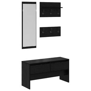 vidaXL Hallway Furniture Set 4 pcs Black Oak 90 x 31 x 46.5 cm