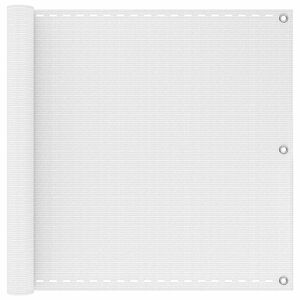 vidaXL Balcony Screen White 75 x 700 cm HDPE and Aluminium