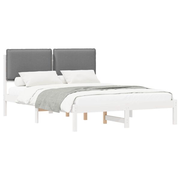 vidaXL Bed Frame with Upholstered Headboard Light Grey 120 x 200 cm