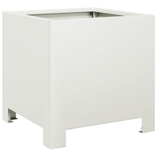 vidaXL Garden Planter White 30x30x30 cm Steel