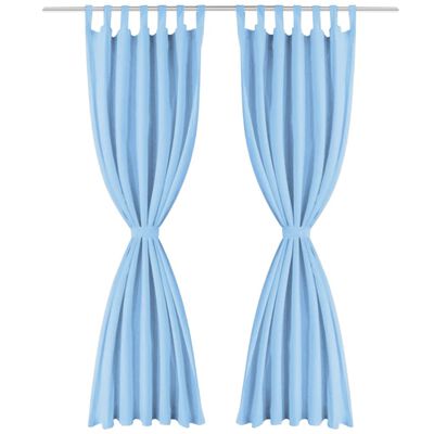 vidaXL Micro-Satin Curtains 2 pcs with Loops 140x245 cm Turquoise