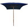 vidaXL Garden Parasol with Wooden Pole Blue 200x300 cm