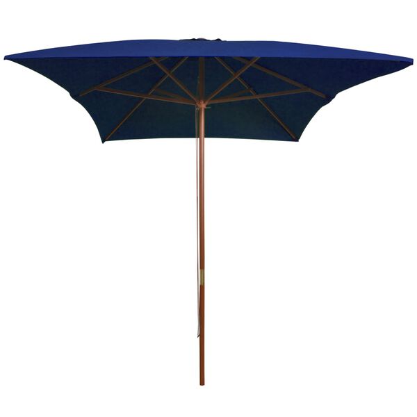 vidaXL Garden Parasol with Wooden Pole Blue 200x300 cm