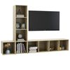 vidaXL 3 Piece TV Cabinet Set Sonoma Oak Engineered Wood
