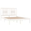 vidaXL Bed Frame without Mattress White Solid Wood Double