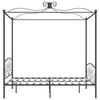 vidaXL Canopy Bed Frame without Mattress Grey Metal 180x200 cm Super King