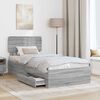 vidaXL Bed Frame with Drawer Grey Sonoma 100 x 200 cm Engineered Wood