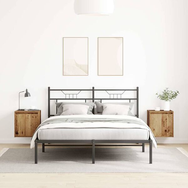 vidaXL Wall-Mounted Bedside Cabinets 2 pcs Old Wood 38x34x40 cm
