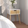 vidaXL Bedside Cabinet White & Sonoma Oak 40x40x56 cm Engineered Wood