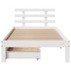 vidaXL Bed Frame with Drawers without Mattress White90x190 cm Single