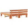 vidaXL Bed Frame with Headboard Wax Brown 180 x 200 cm Solid Pine Wood