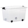 vidaXL Storage Boxes with Wheels & Lids 2 pcs Transparent 60 L
