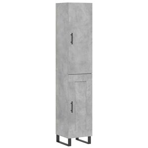 vidaXL Highboard Concrete Grey 34.5x34x180 cm Engineered Wood
