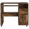 vidaXL Desk with Wheels Smoked Oak 91 x 50 x 77 cm Engineered Wood