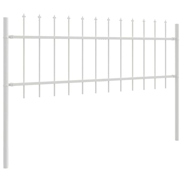 vidaXL Garden Fence 8 pcs White 13.6 x 0.6 m Powder-coated Steel