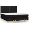 vidaXL Box Spring Bed with Mattress Black 160x200 cm Fabric