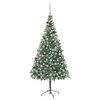 vidaXL Artificial Pre-lit Christmas Tree with Ball Set Pinecones 210 cm