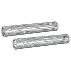 vidaxl Smoker Tube 2 pcs &Oslash; 5 x 30 cm Stainless Steel 304 Silver