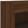 vidaXL 7 Piece TV Wall Cabinet Set with LED Lights Brown Oak