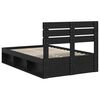 vidaXL Bed Frame with Headboard Black 120 x 200 cm Solid Pine Wood