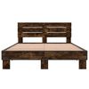 vidaXL Bed Frame without Mattress Smoked Oak 135x190 cm Double