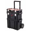 Keter Tool Storage Box with Connect Trolley and Rolling Systems Black