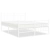 vidaXL Metal Bed Frame without Mattress with Footboard White 135x190cm