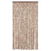 vidaXL Fly Curtain Beige and Dark Brown 100x220 cm Chenille