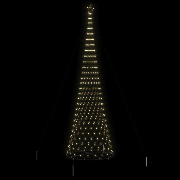 vidaXL LED Christmas Tree Warm White 160 x 160 x 500 cm Metal