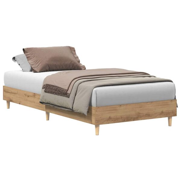 vidaXL Bed Frame No Mattress Artisan Oak 90x200 cm Engineered Wood