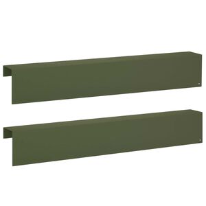 vidaXL Garden Cover Profile 2 pcs 100 x 10 x 15 cm Steel Olive Green