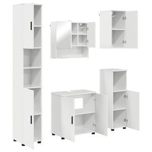 vidaXL Bathroom Furniture Set Wall-mounted 5 pcs High Gloss White