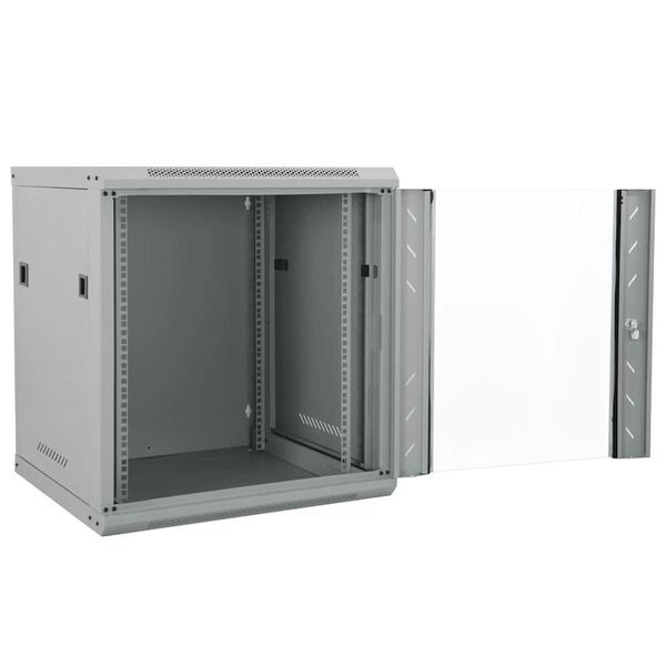 vidaXL Network Cabinet with Storage Grey 53 x 60 x 60 cm Steel