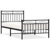vidaXL Metal Bed Frame without Mattress with Footboard Black 100x190cm