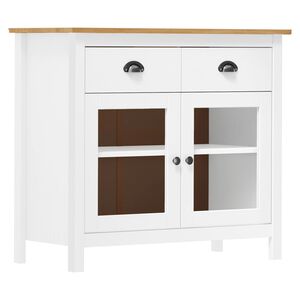 vidaXL Sideboard | White and honey brown | Solid pine wood | Medium | Sideboard