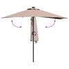 vidaXL Garden Parasol Taupe 294 x 150 x 223 cm Polyester and Steel