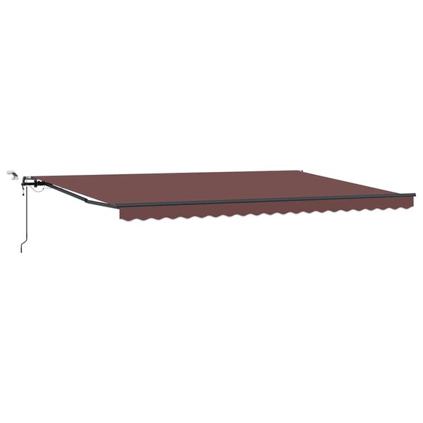vidaXL Automatic Retractable Awning with LEDs Brown 500x300 cm