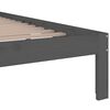 vidaXL Bed Frame without Mattress Grey Solid Wood 200x200 cm
