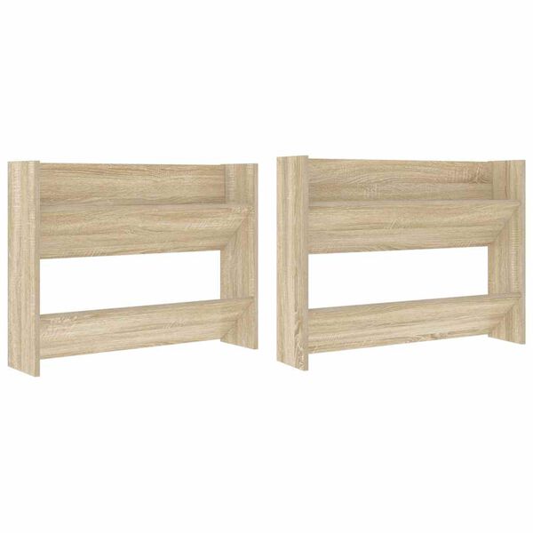 vidaXL Wall Shoe Cabinets 2 pcs Sonoma Oak 80x18x60cm Engineered Wood