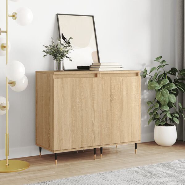 vidaXL Sideboards 2 pcs Sonoma Oak 40x35x70 cm Engineered Wood