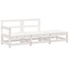 vidaXL 3 Piece Garden Lounge Set White Solid Wood Pine