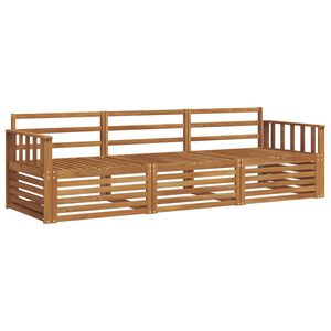 vidaXL Outdoor Sofa Set 3 pcs Natural Solid Acacia Wood