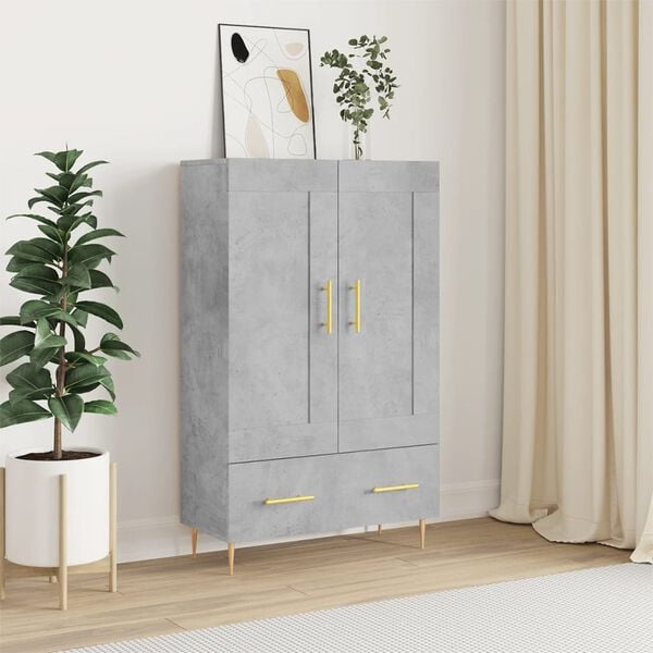 vidaXL Highboard Concrete Grey 69.5x31x115 cm Engineered Wood