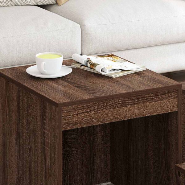 vidaXL Nesting Tables 3 pcs Brown Oak Engineered Wood