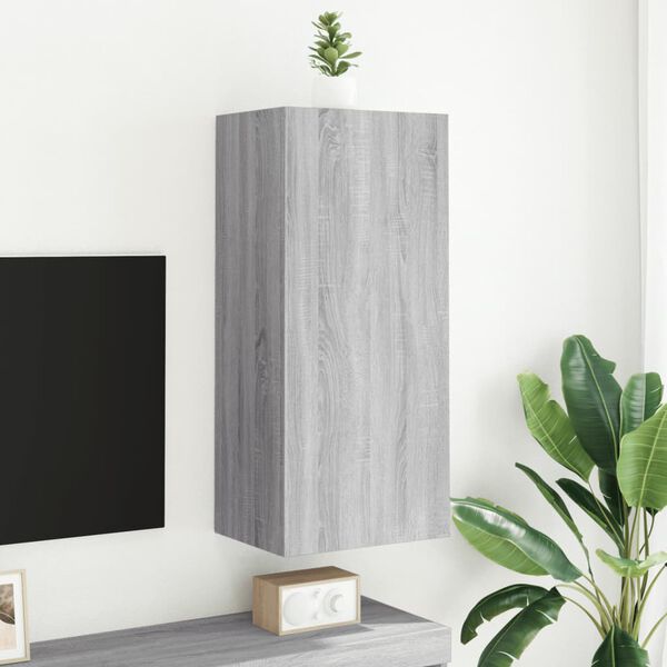 vidaXL TV Wall Cabinet Grey Sonoma 40.5x30x90 cm Engineered Wood